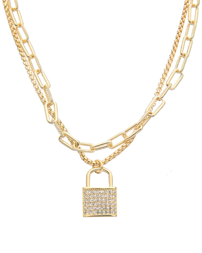 Juvell 18k Plated Cz Link Necklace