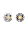 DAVID YURMAN DAVID YURMAN CABLE 14K & SILVER EARRINGS (AUTHENTIC PRE-OWNED)