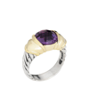 DAVID YURMAN DAVID YURMAN CAPRI 14K & SILVER AMETHYST RING (AUTHENTIC PRE-OWNED)