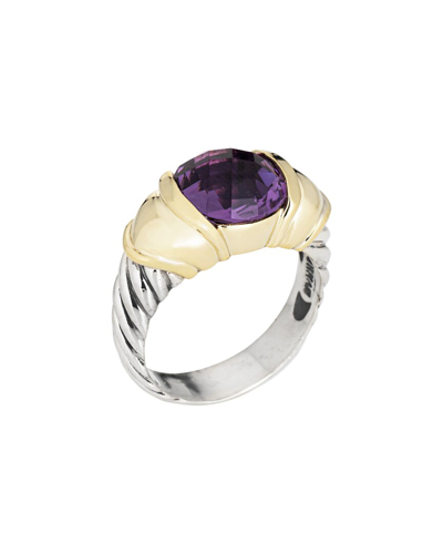 David Yurman Capri 14k & Silver Amethyst Ring (authentic )