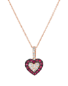 Le Vian Passion Ruby 14k Rose Gold 0.51 Ct. Tw. Diamond & Ruby Pendant