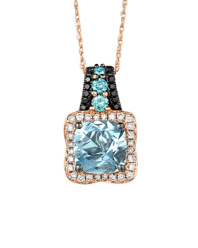 Le Vian Sea Blue Aquamarine 14k Rose Gold 1.79 Ct. Tw. Diamond & Aquamarine Pendant