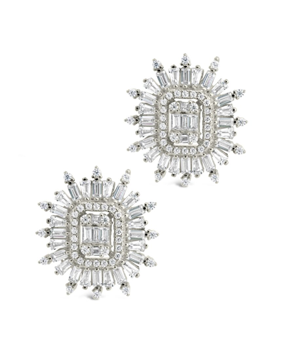 Sterling Forever Rhodium Plated Cz Mari Studs