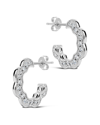 Sterling Forever Marisole Cz Rose Petal Hoop Earrings