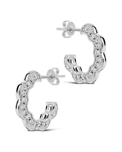 STERLING FOREVER STERLING FOREVER RHODIUM PLATED CZ MARISOLE HOOPS