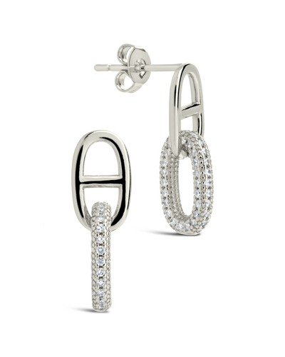 STERLING FOREVER STERLING FOREVER RHODIUM PLATED CZ REINA DROP STUDS