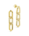 Sterling Forever 14k Plated Cz Kinslee Drop Studs