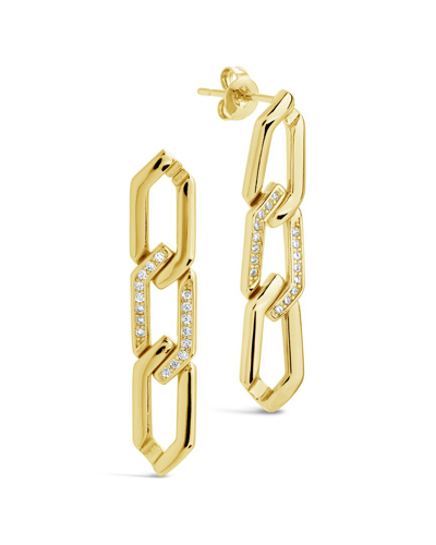Sterling Forever 14k Plated Cz Kinslee Drop Studs