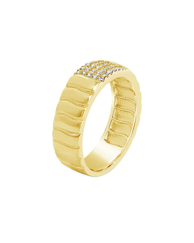 Sterling Forever 14k Plated Cz Riley Half-eternity Ring