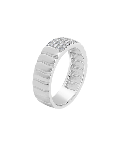 Sterling Forever Rhodium Plated Cz Riley Half-eternity Ring