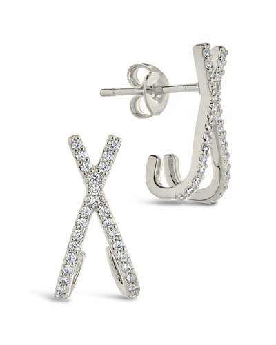 Sterling Forever Rhodium Plated Cz Katie Studs In Brass