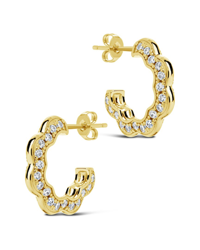 Sterling Forever 14k Plated Cz Marisole Hoops
