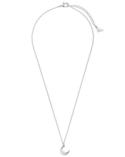 Sterling Forever Rhodium Plated Pearl Cz Nuria Pendant Necklace