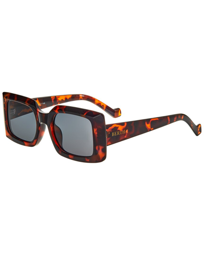 Bertha Ladies Tortoise Rectangular Sunglasses Brsbr053c3 In Brown