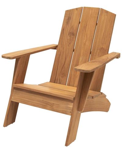 Curated Maison Aurele Teak Outdoor Adirondack Lounge Chair In Brown