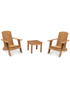 Curated Maison Aurele 3-piece Teak Deep Seating Outdoor Adirondack Lounge Set In Brown