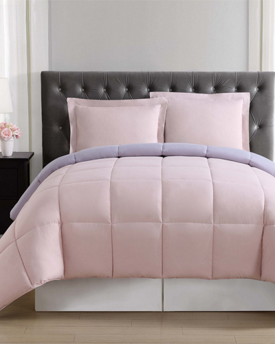 Truly Soft Everyday Blush And Lavender Reversible Comforter Set In Pink