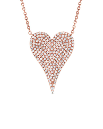 Sabrina Designs 14k Rose Gold 0.56 Ct. Tw. Diamond Heart Necklace