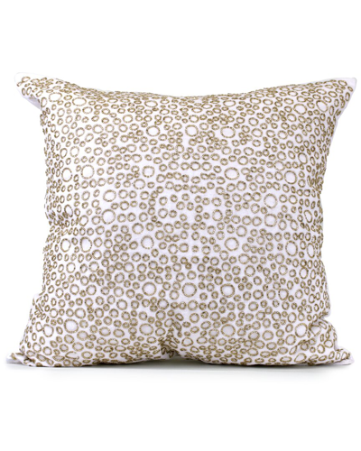 Harkaari Luxury Hand Beaded Velvet Holiday Pillow In White