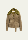 Dries Van Noten Taupe Belted Jacket