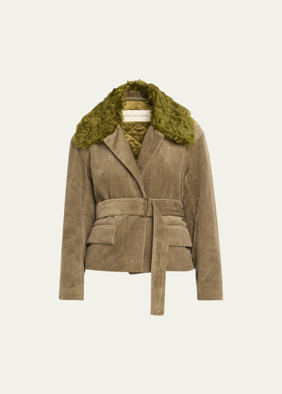 Dries Van Noten Taupe Belted Jacket In 811 Taupe
