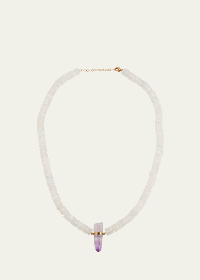 Jia Jia Women's Atlas 14k Yellow Gold, Moonstone & Veracruz Amethyst Pendant Necklace In White Purple