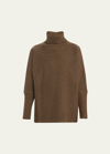 MAJESTIC WOOL CHUNKY TEXTURED KNIT LONG-SLEEVE TURTLENECK SWEATER