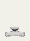Prada Large Triangle Logo Jaw Hair Clip In F0276 Acciaio