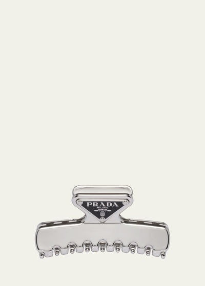 Prada Haarklammer Mit Logo-schild In F0276 Acciaio