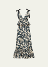 AGUA BY AGUA BENDITA INFINITO SLEEVELESS PEPLUM POPLIN MAXI DRESS