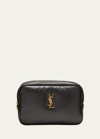 SAINT LAURENT CASSANDRE MEDIUM YSL COSMETIC POUCH IN SMOOTH PADDED LEATHER