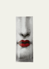 Fornasetti Tema E Variazioni N.397 Red Lips Rectangular Tray In Black White