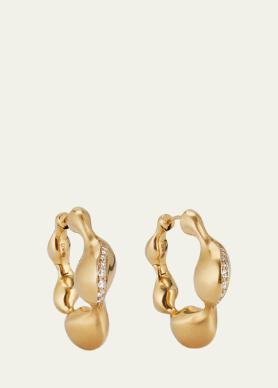 Vram 18k Yellow Gold Caryn Hoop Earrings With Diamonds