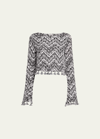 RAMY BROOK KAIYA CHEVRON-KNIT TASSEL-TRIM CROP TOP