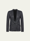 L'agence Chamberlain Blazer In Grey Herringbone