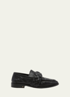 BOTTEGA VENETA ASTAIR LEATHER BRAID SLIP-ON LOAFERS