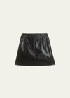 THEORY FAUX-LEATHER A-LINE MINI SKIRT