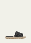 Bottega Veneta Jack Woven Napa Slide Espadrilles In Black Natural
