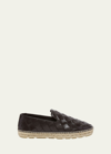 Loewe Jack Woven Leather Loafer Espadrilles In 2113 Fondant
