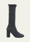 Bottega Veneta Atomic Wool Tall Sock Boots In 1370 Anthracite