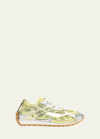 Bottega Veneta Orbit Metallic Net Runner Sneakers In Sherbert Silver