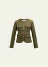Veronica Beard Kensington Tailored Knit Jacket In Army