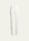 CHLOÉ TEXTURED WOOL CREPE WIDE-LEG TROUSERS