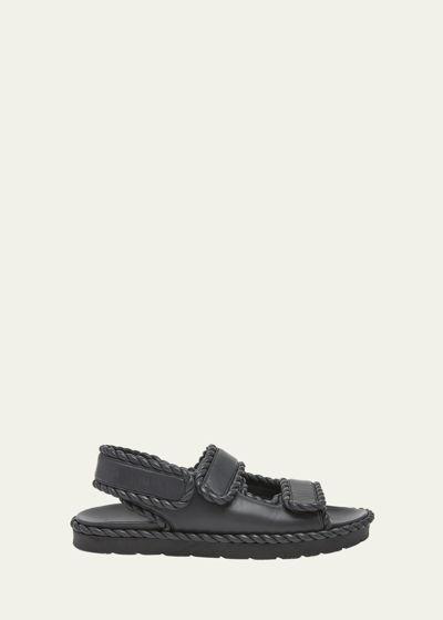 Bottega Veneta Jack Leather Braid Dual-band Sandals In Black