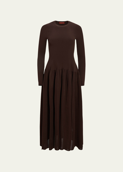 ALTUZARRA DENNING RIBBED A-LINE MAXI DRESS