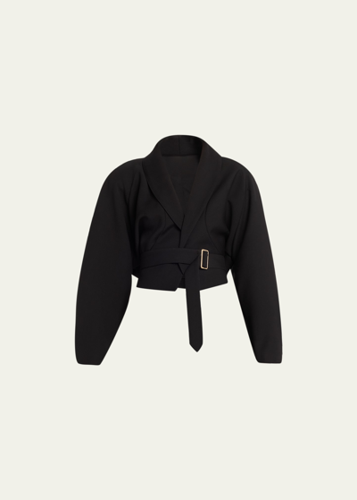 Frame The Raglan Wrap Jacket In Black