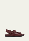 BOTTEGA VENETA JACK LEATHER BRAID DUAL-BAND SANDALS