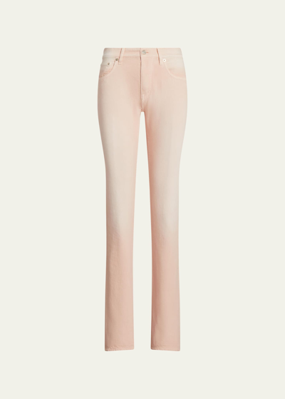 Ralph Lauren 750 Mid-rise Straight-leg Ankle Denim Jeans In Blush