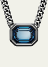 Swarovski Millenia Octagon-cut Crystal Pendant Chain Necklace In Blue