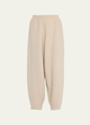 The Row Ednah Wool Drop-crotch Pants In Light Sand Melang